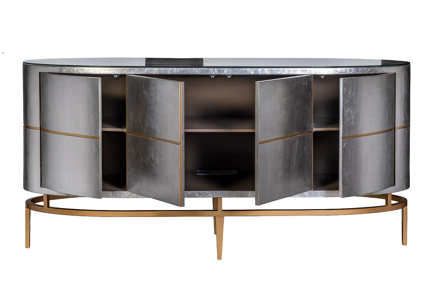 Комод Futuro серебристый с дверцами Garda Decor ART-2705-S