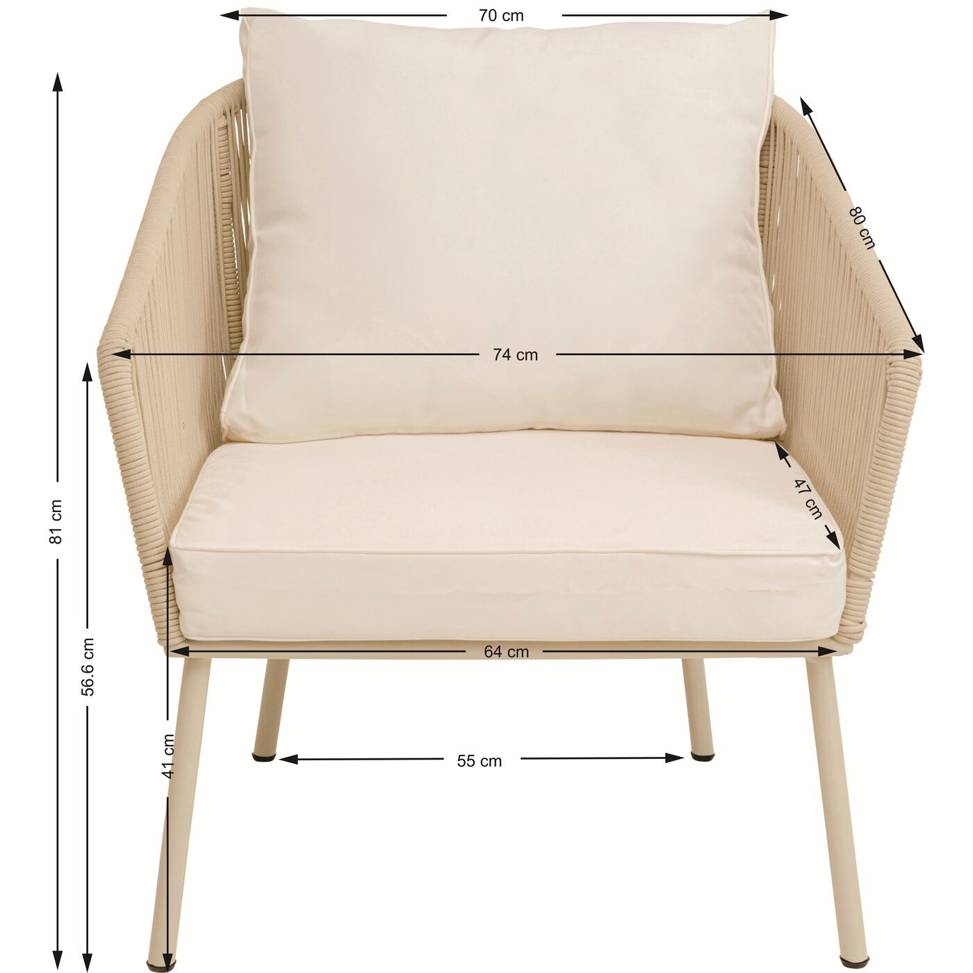Кресло Elba Cream KARE 71069