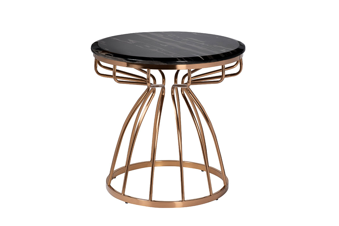 Столик журнальный круглый (искусственный мрамор) Garda Decor 57EL-ET9008B