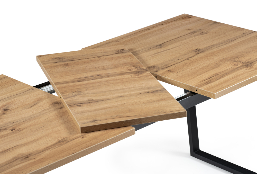 Стол деревянный Woodville Лота Лофт 140 25 мм дуб вотан / матовый черный 513033