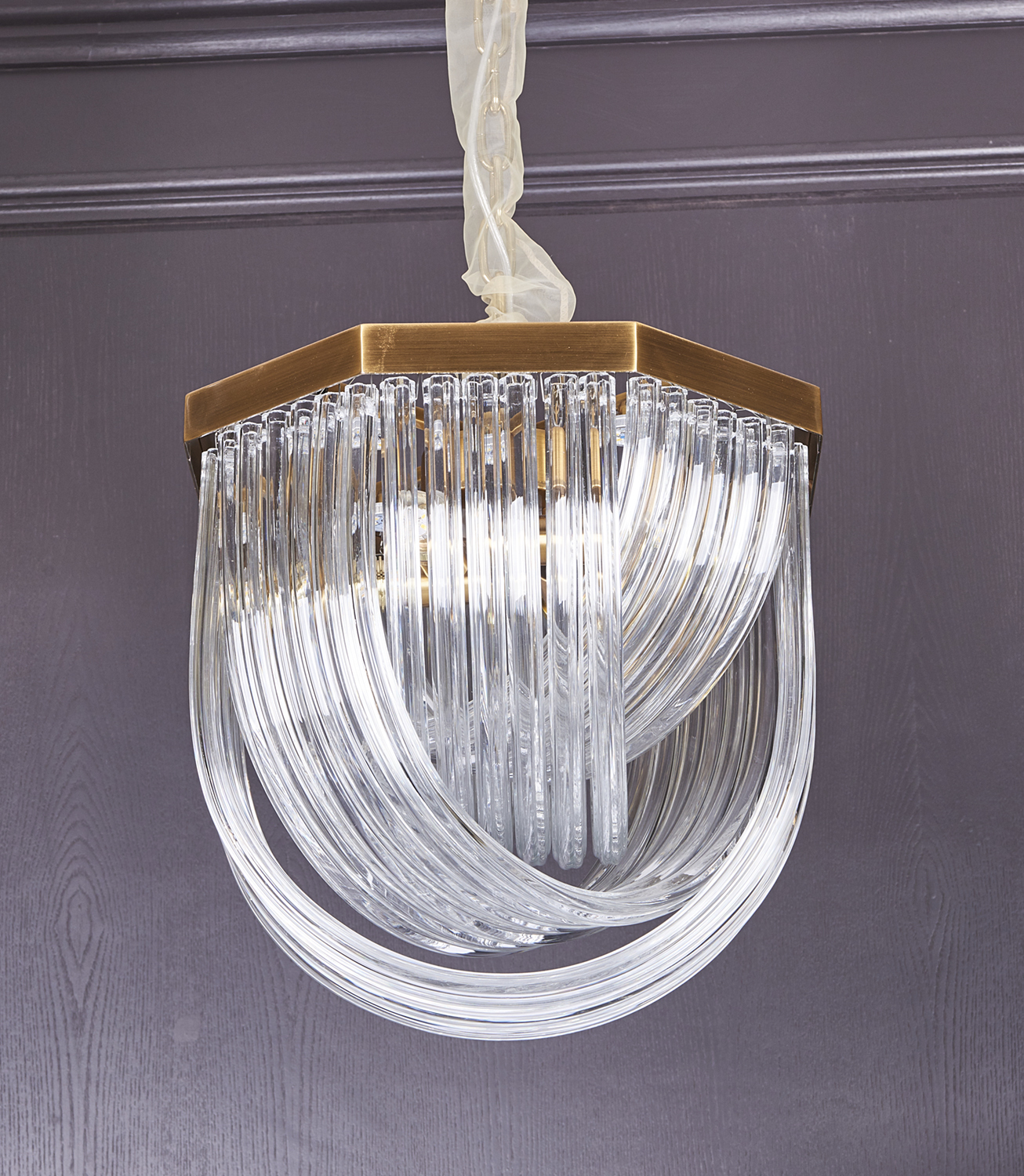 Люстра Delight Collection Murano L4 brass/clear