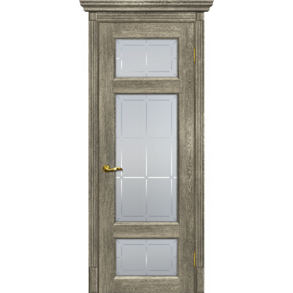 Межкомнатная дверь Graf Тоскана-3 Сатинат с художественным рисунком решетка Гриджио (2000 х 700)