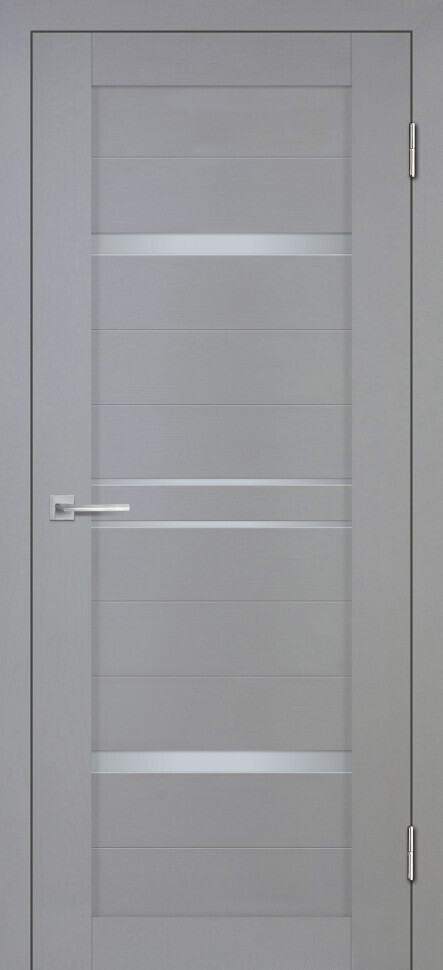 Межкомнатная дверь Graf Деко-18 nanotex soft белый сатинат серый тик (2000 х 800)