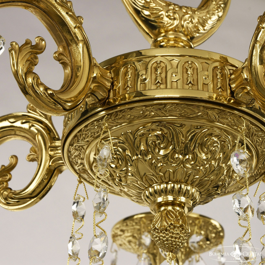 Люстра бронзовая с хрусталём 71302/5/175 A G