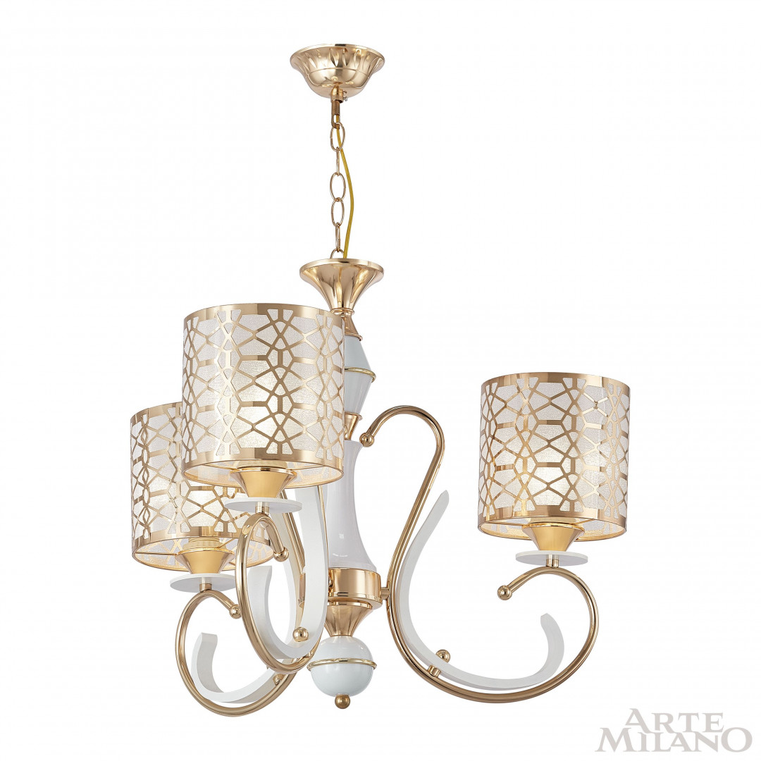 Люстра подвесная с плафонами 301237/3 Wh/Gd Arte Milano