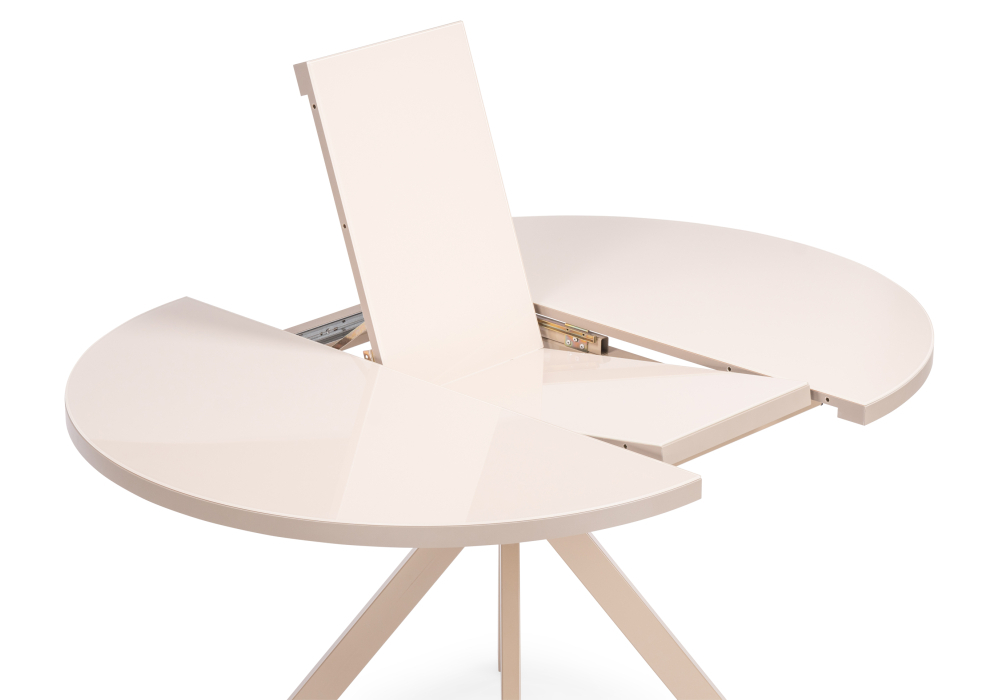 Стол стеклянный Woodville Веллор 100(135)х100х78 капучино 502175