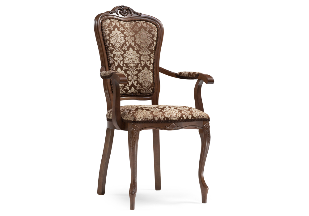 Стул деревянный Woodville Руджеро с мягкими подлокотниками орех / шоколад 318605