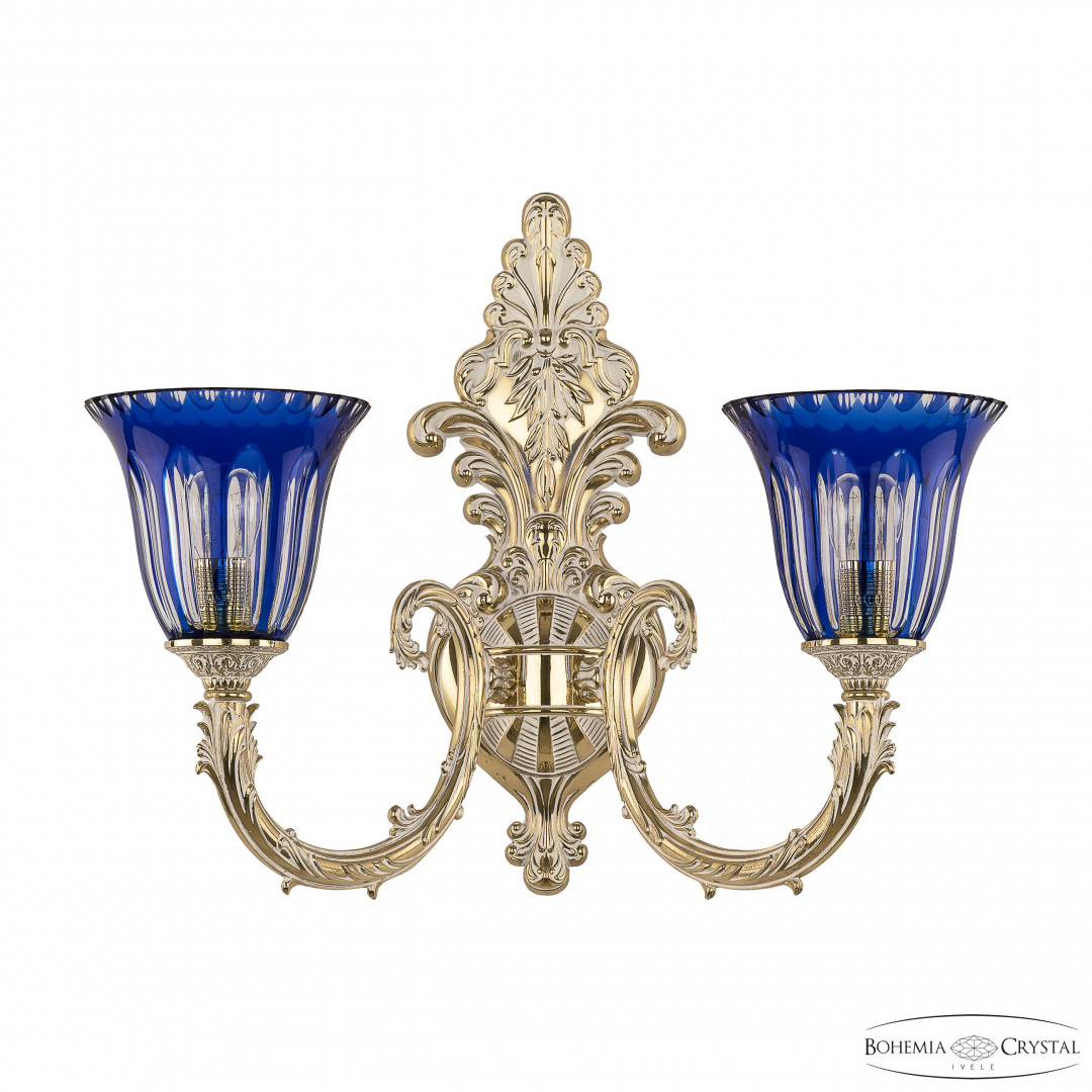Бра бронзовые с хрусталём 7109B15/2/210 GW P2 U Clear-Blue/H-1H