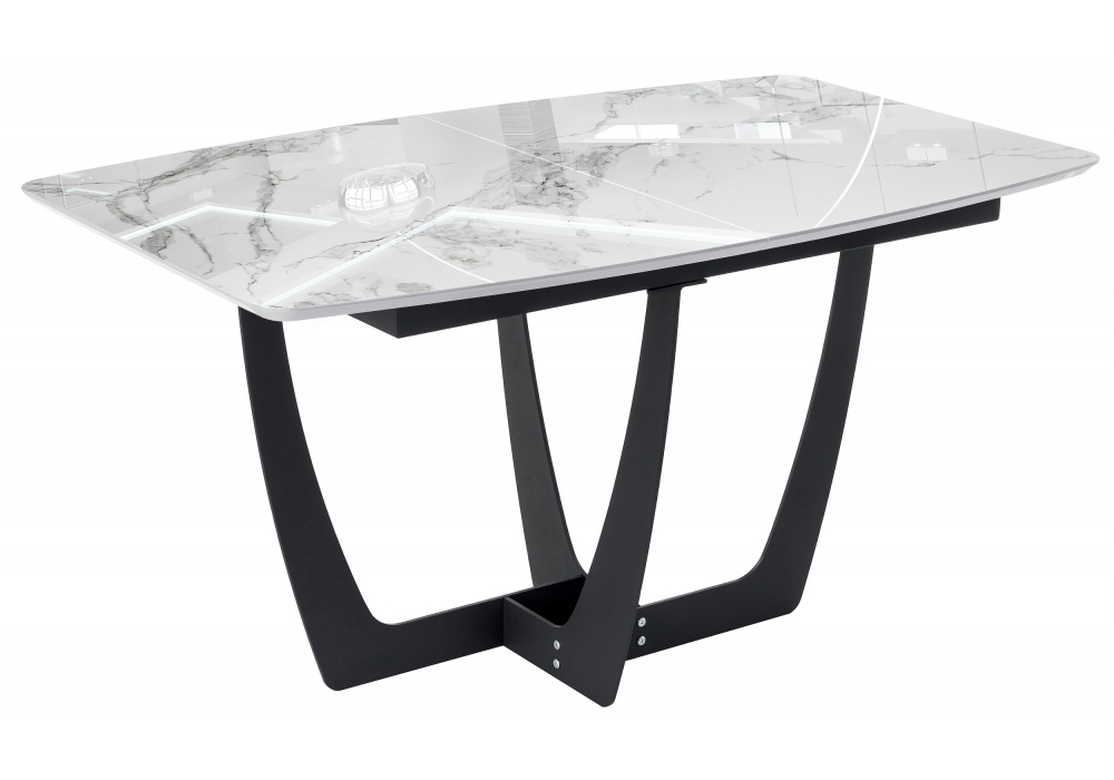Стол стеклянный Woodville Миссандея графит / белый мрамор 462085