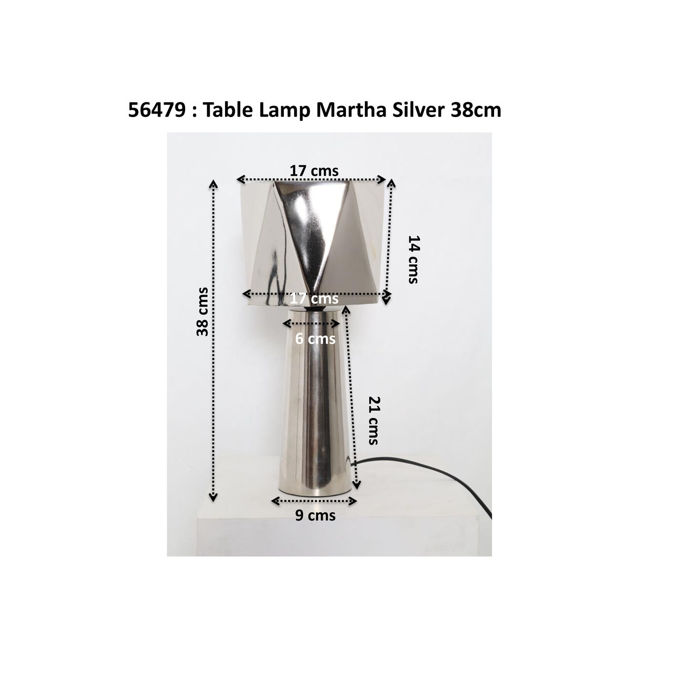 Светильник настольный Martha Silver 38cm KARE 56479