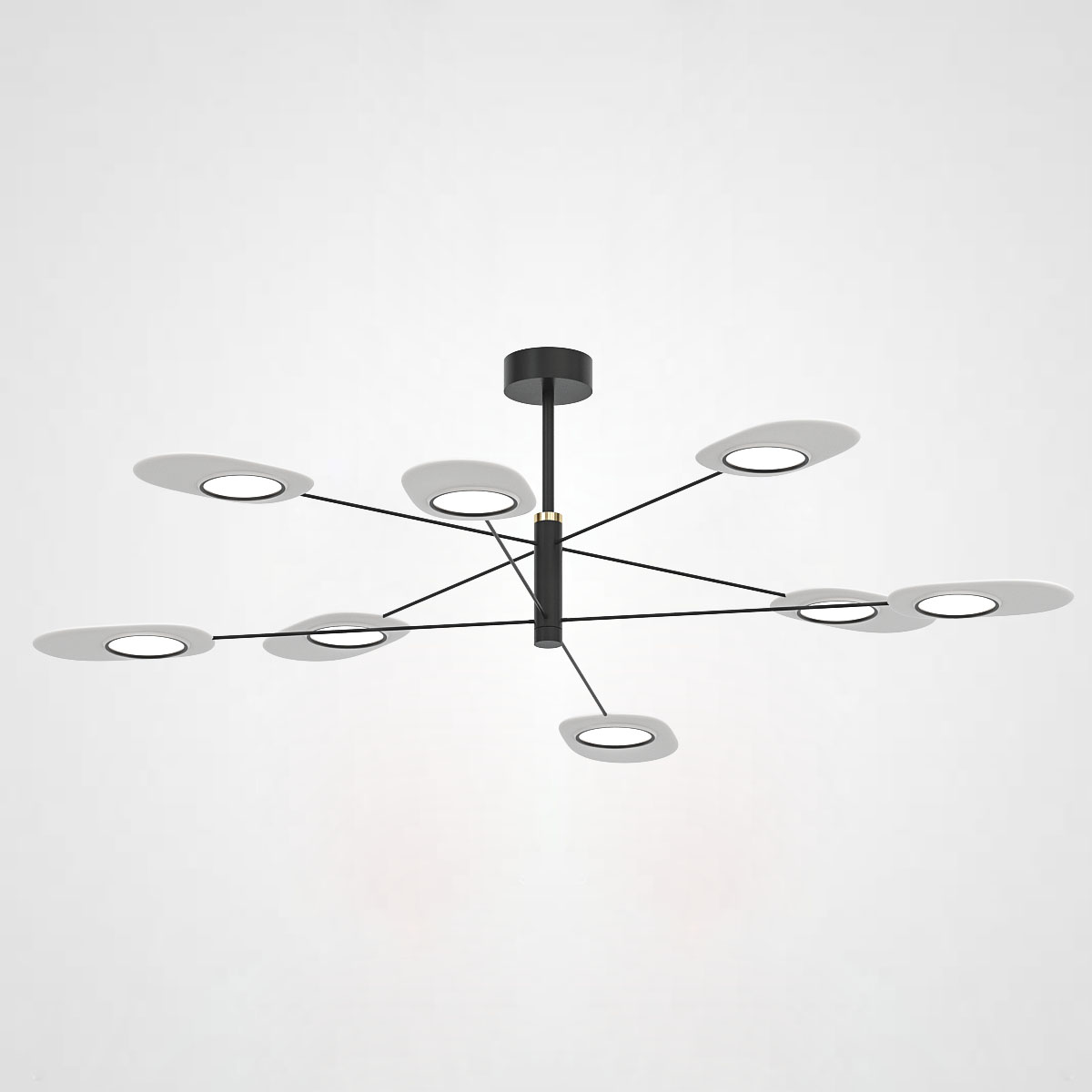 Люстра на штанге INGEL D120 8 lamps Black/White by ImperiumLoft