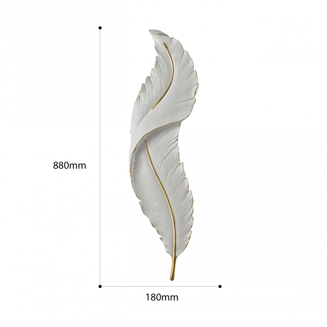 Настенный светодиодный светильник в виде пера птицы 269101/D180/H880/27W/3-6K Wh Arte Milano