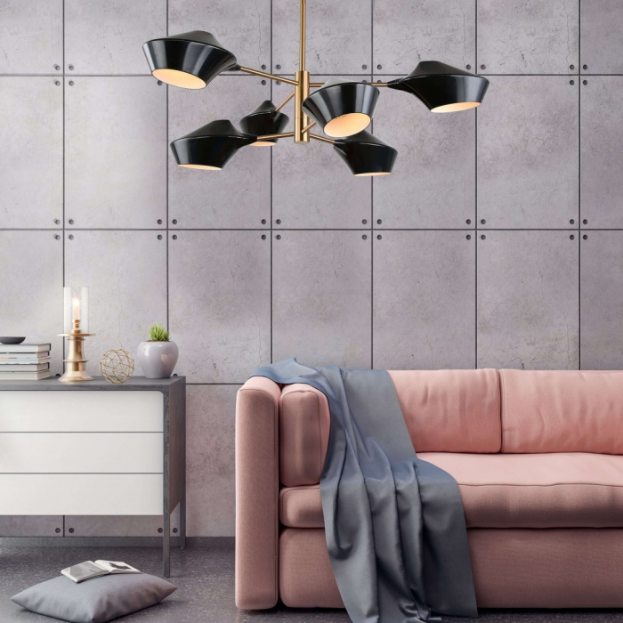 Потолочная люстра Lumina Deco LDP 6037-6 BK+GD