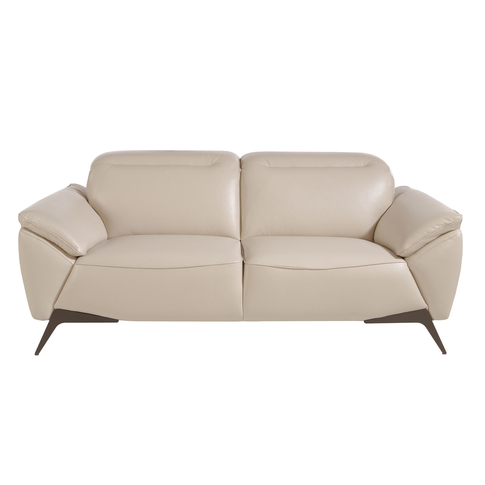 Диван 2-х местный 6131/KF072-2P-M5652 с обивкой из серо-бежевой кожи Angel Cerda