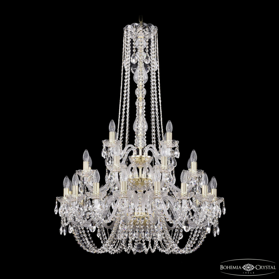 Люстра хрустальная 1402/16+8+4/300/h-123/3d G