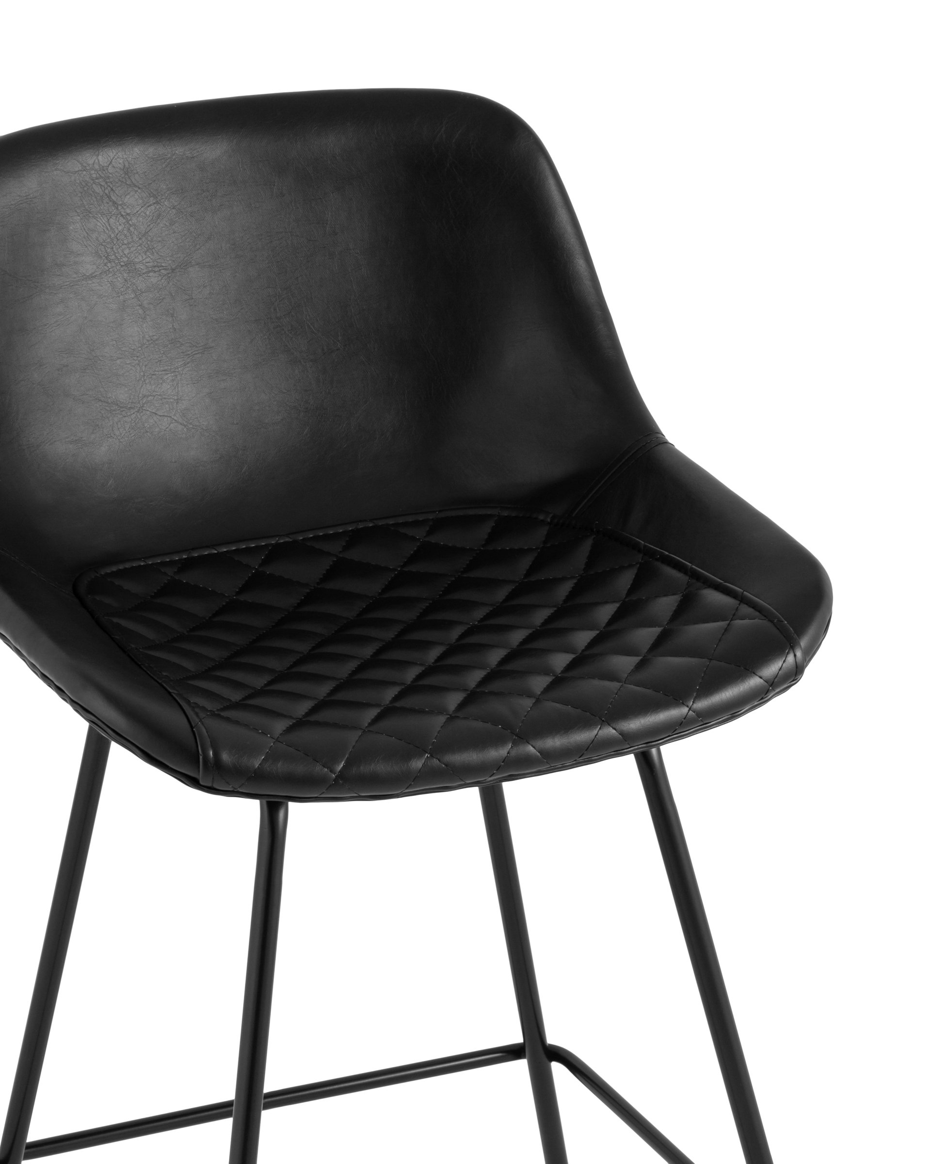 Стул полубарный Деймон экокожа черный Stool Group
