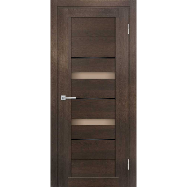 Межкомнатная дверь Graf ТЕХНО-802 бронза сатинат, черный лакобель Фреско (2000 х 400)