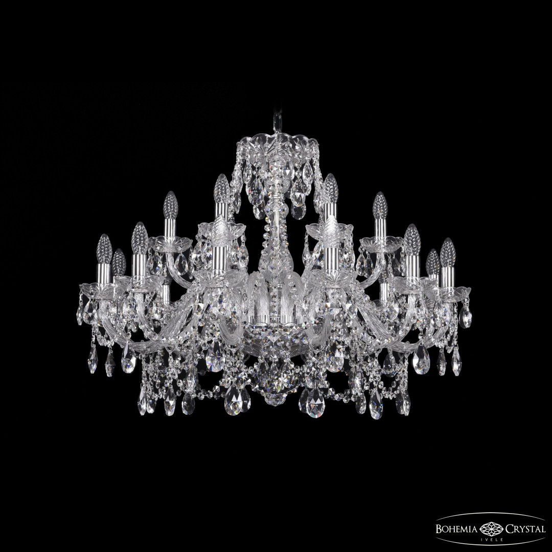 Люстра хрустальная 1411/12+6/300 Ni