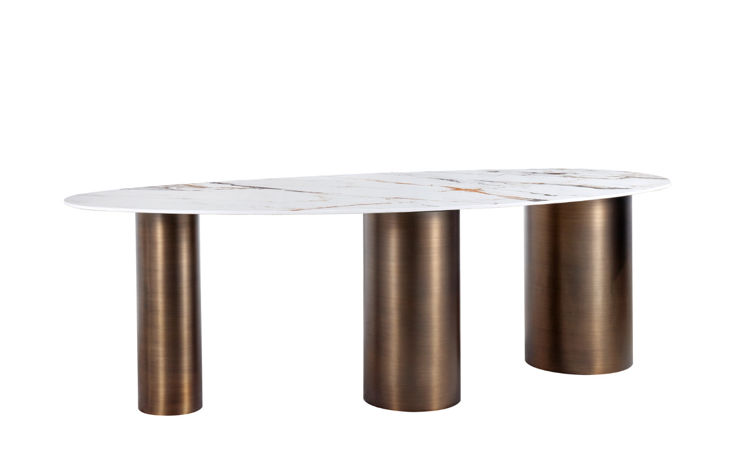 Стол обеденный овальный керамогранит белый Garda Decor 76AR-77240