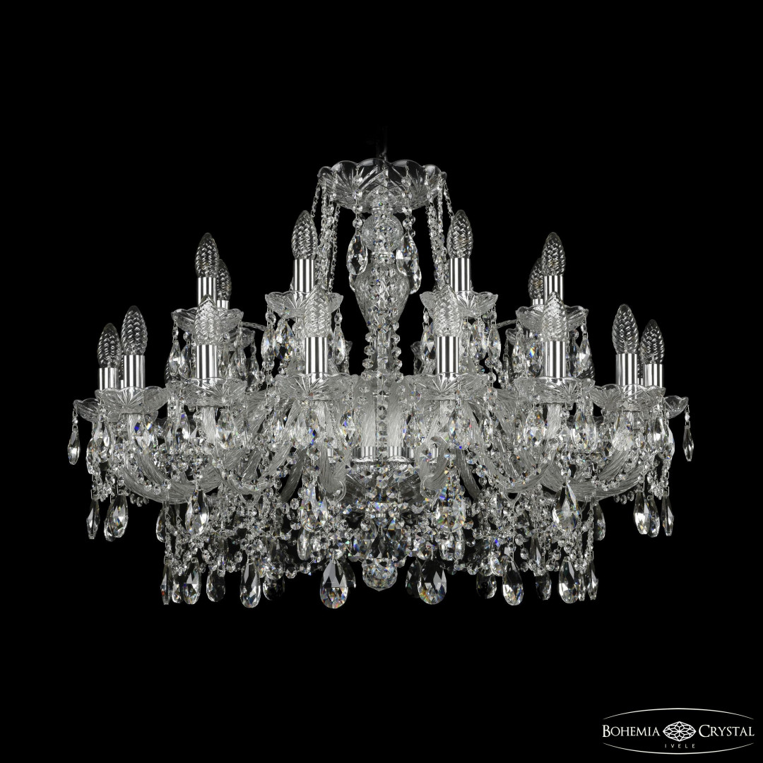 Люстра хрустальная 1411/16+8/300 Ni