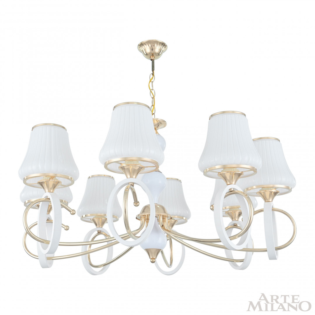 Люстра подвесная с плафонами 302387/8 Wh/Gd Arte Milano