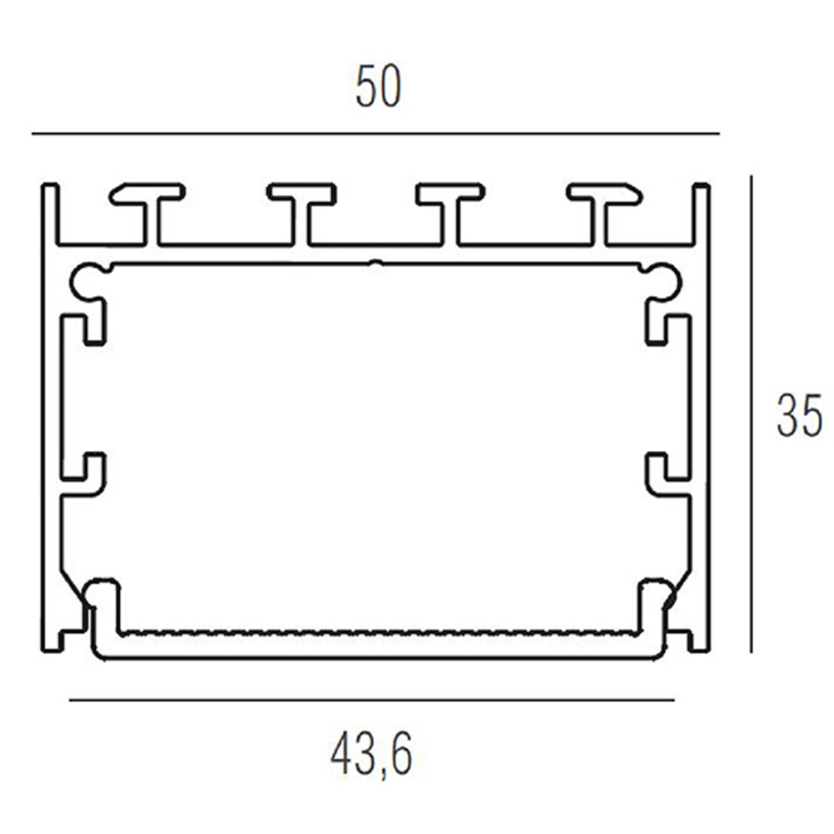 Подвесной/накладной алюминиевый профиль Donolux DL18511Alu
