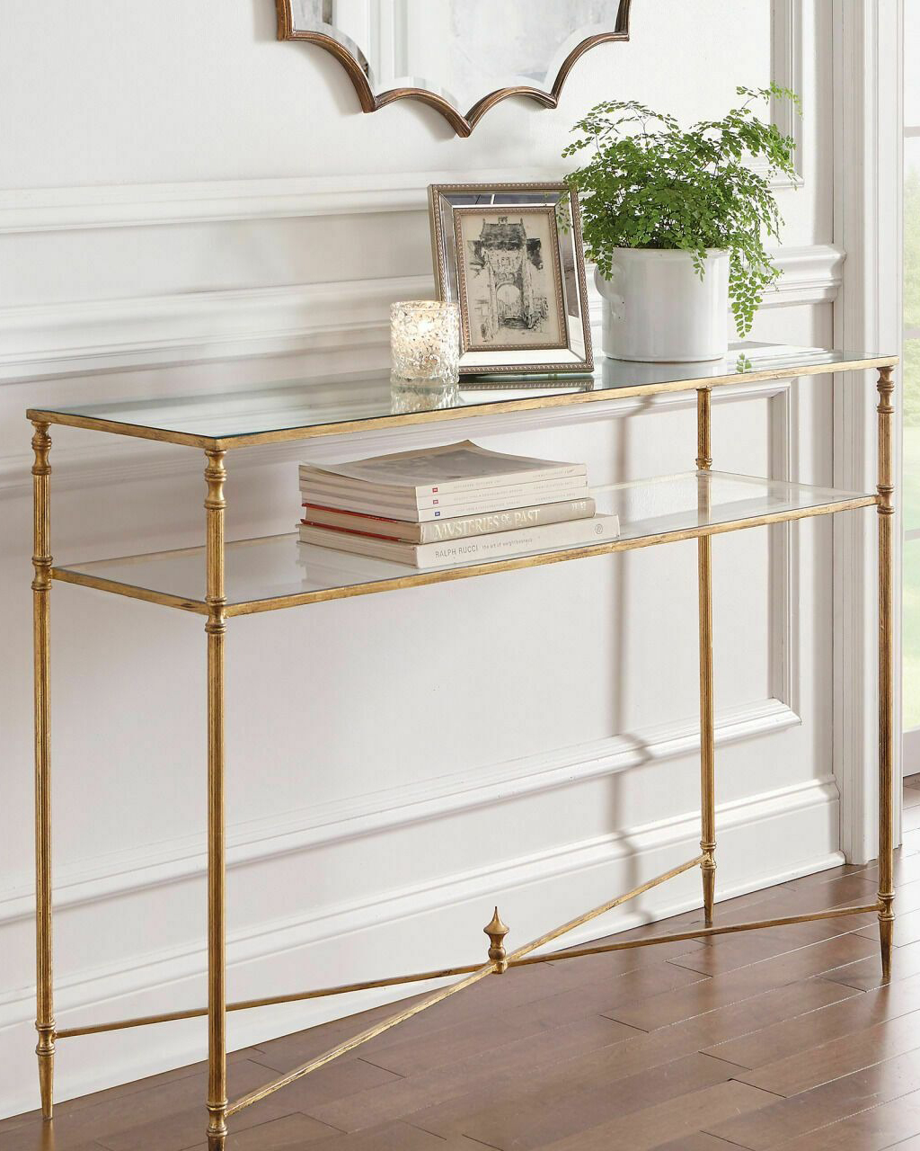 Золотая консоль Хьюго Louvre Home LHFCT02927RJ