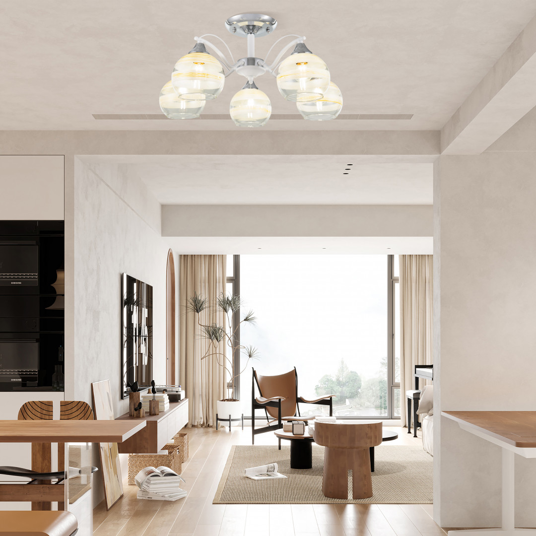 Люстра с плафонами 326503/5 CR+WH Arte Milano