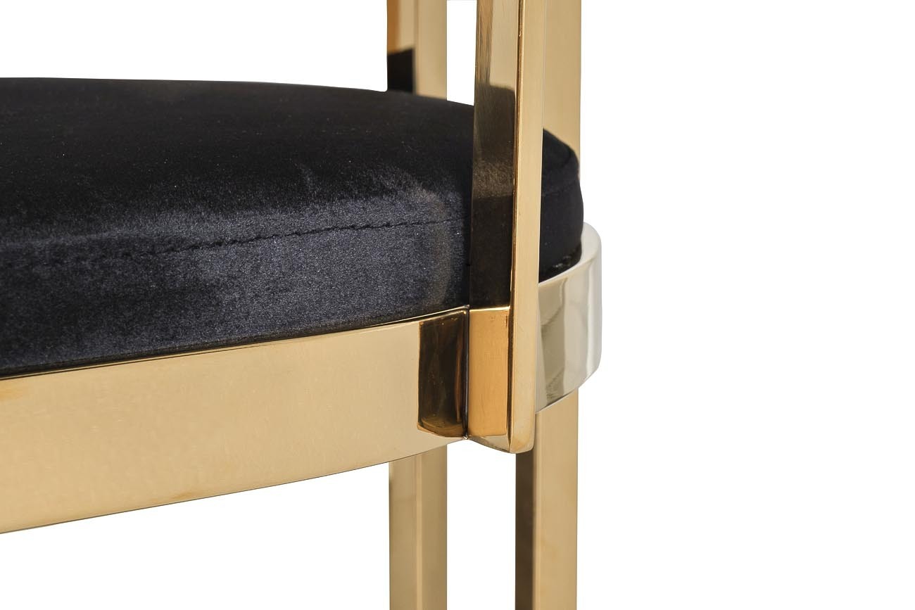 Стул барный черный велюровый (золото) Garda Decor GY-B8216GOLD-BL