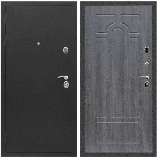 Дверь входная Graf Люкс ТП-70 Черный крокодил / МДФ 6 мм ФЛ-58 Дуб Филадельфия графит