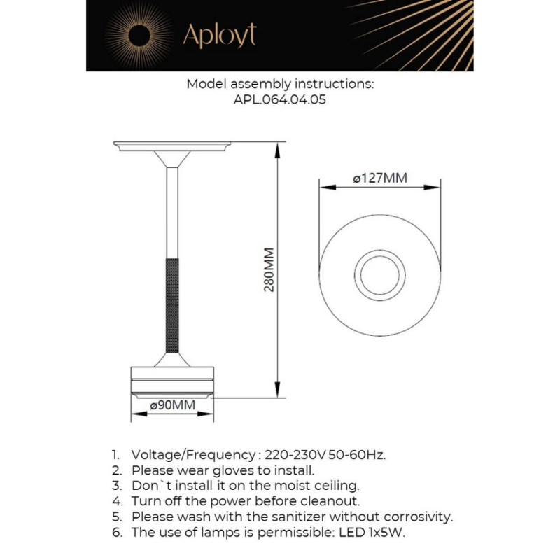 Настольная лампа APLOYT APL.064.04.05