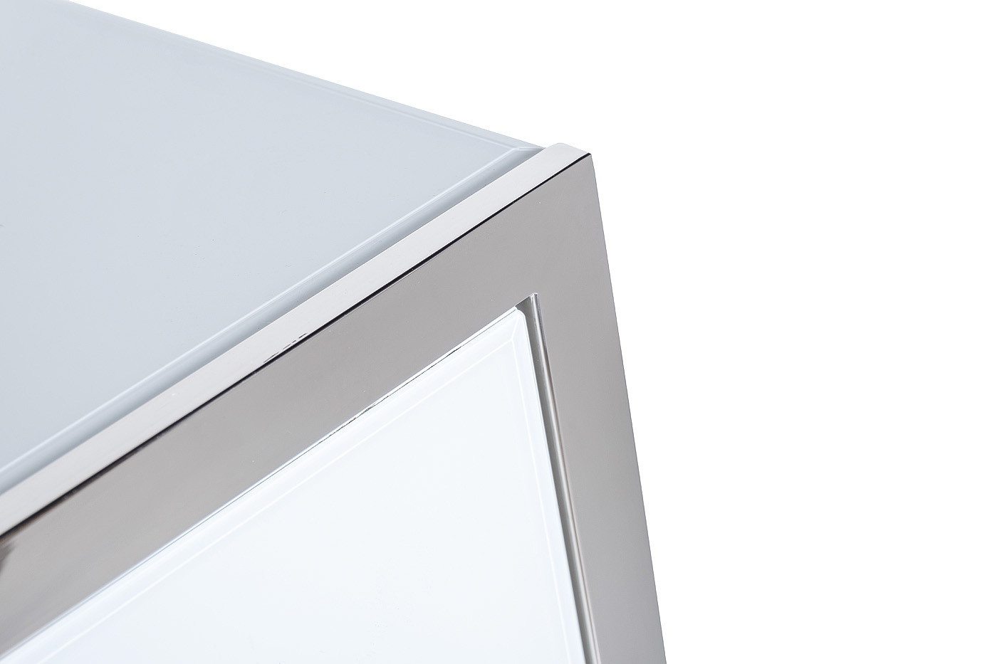 Тумбочка с 2мя ящиками белая/хром Garda Decor KFG104