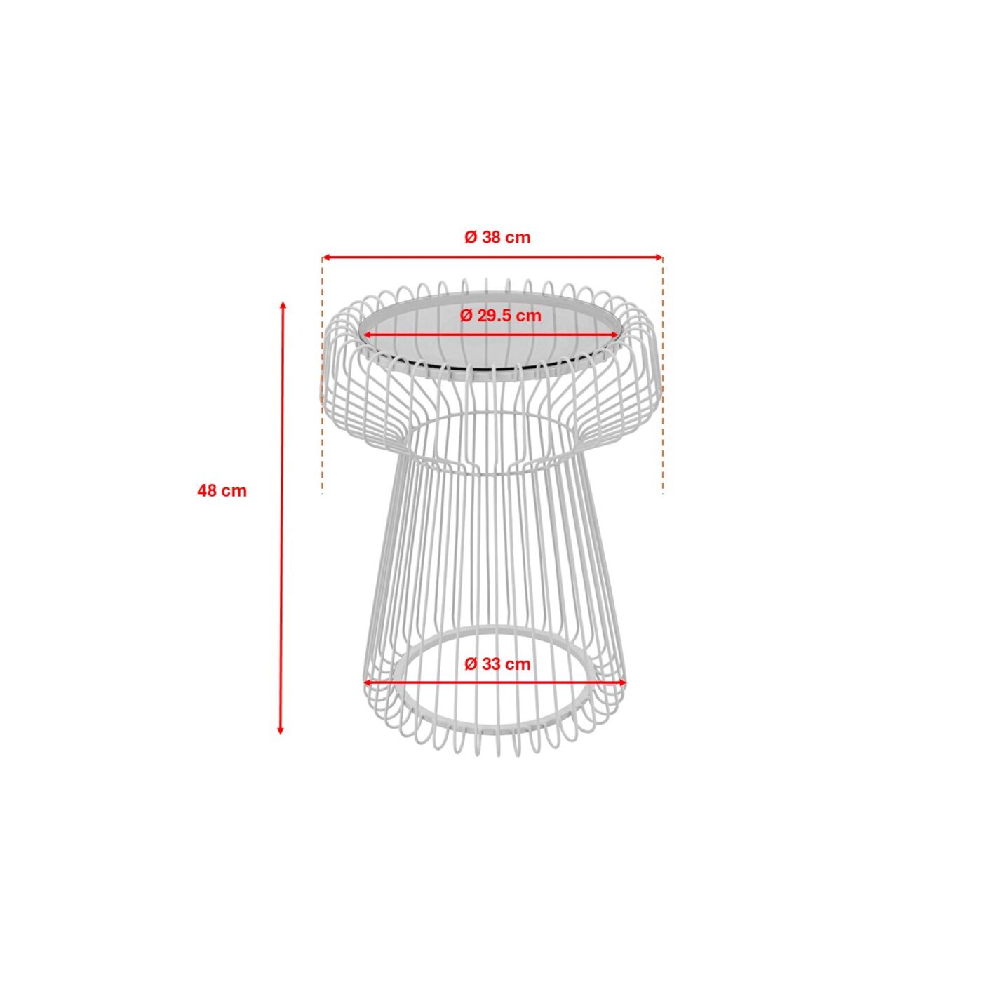 Приставной стол Lisboa White Ø38cm KARE 70153