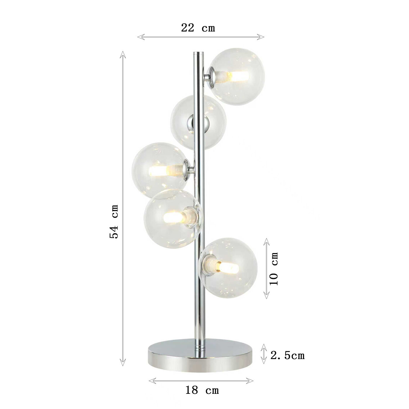 Светильник настольный Scala Balls Chrome 54cm KARE 58146