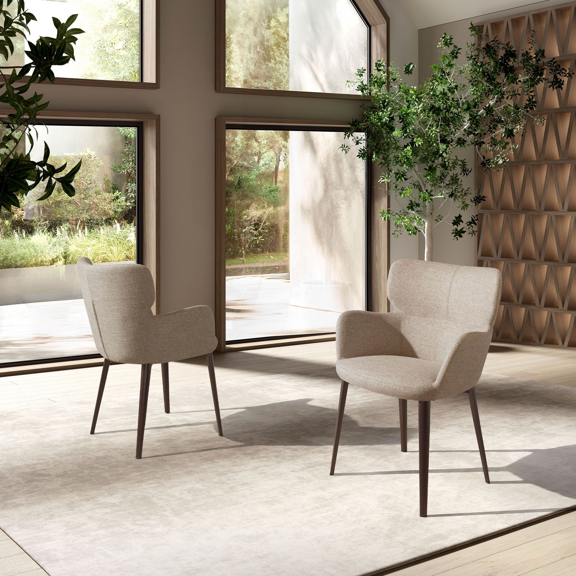 Стул 4104/A208 коричневый из пестрой ткани Angel Cerda