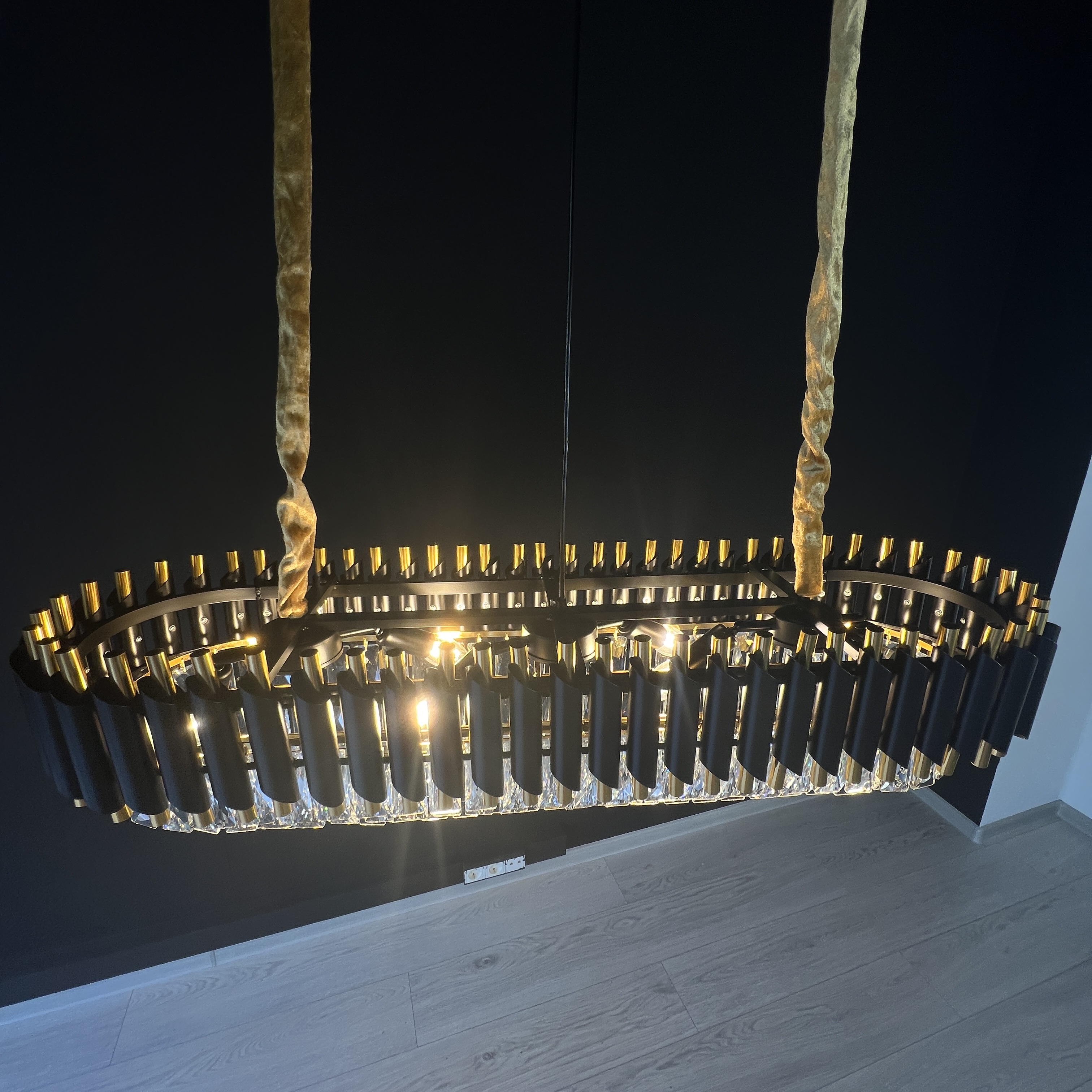 Люстра Empire Black Rectangular Chandelier Crystal By Imperiumloft