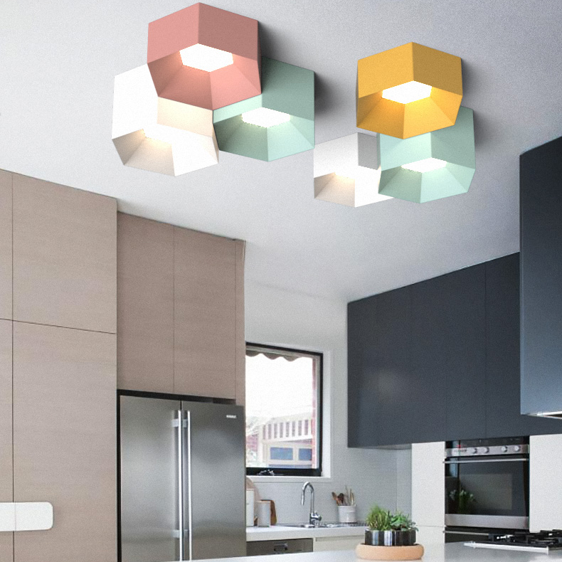 Потолочный светильник HEXAGON A H18 Light green by ImperiumLoft