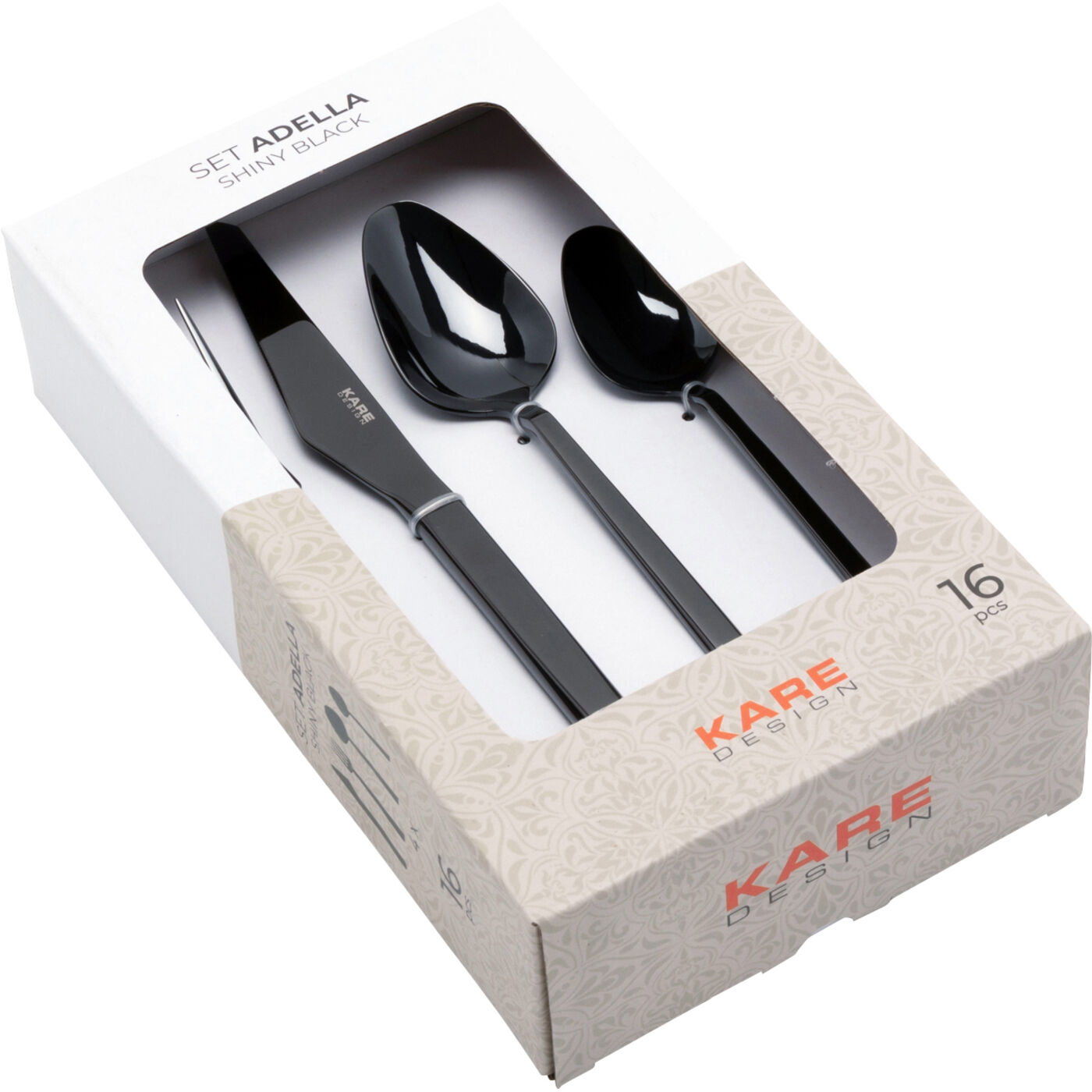 Набор столовых приборов Shiny Black (16/part) KARE 58214