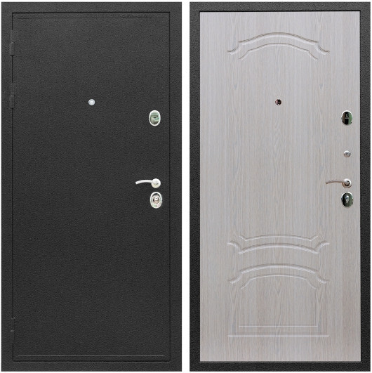 Дверь входная Graf Престиж Черный шелк / МДФ 6 мм ФЛ-140 Дуб беленый