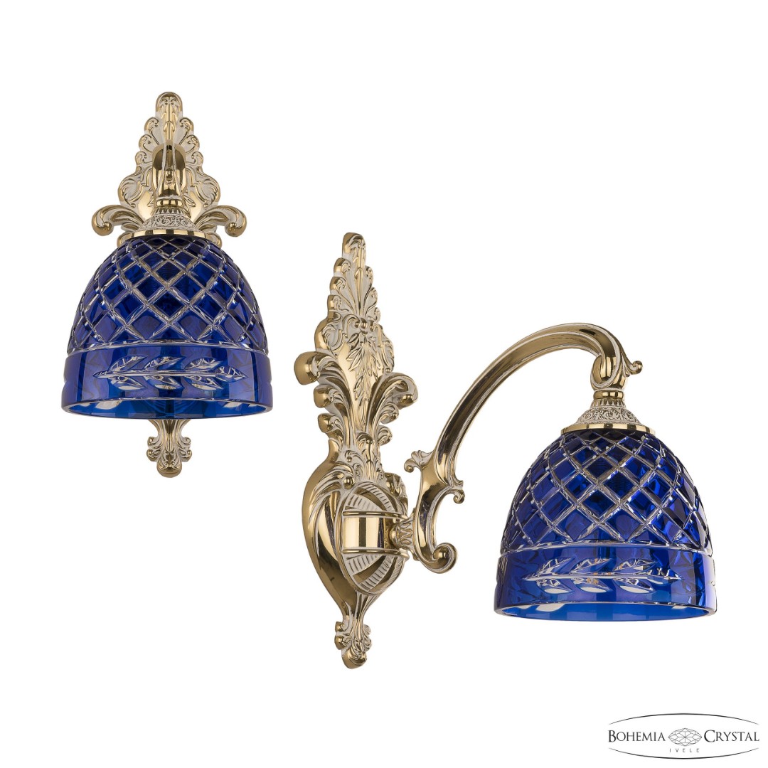 Бра бронзовые с хрусталём 7209B14/1/175 GW P1 D Clear-Blue/H-1J