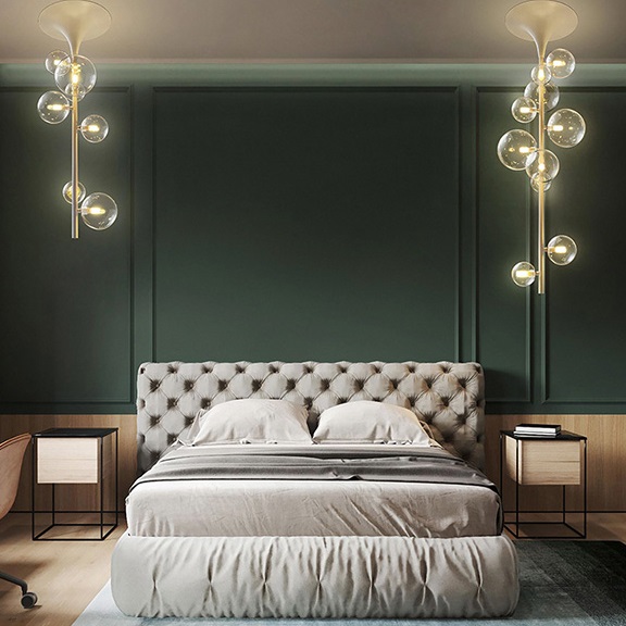 Потолочный светильник на вертикальной стойке IONA LINE Black 6 by ImperiumLoft