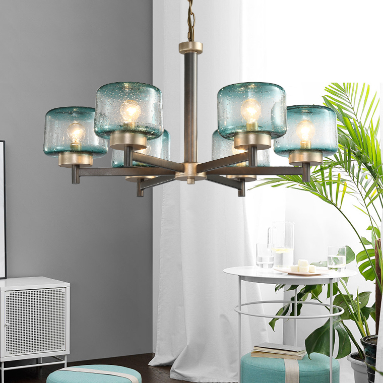 Подвесная люстра POT D70 5 lamps Blue by ImperiumLoft