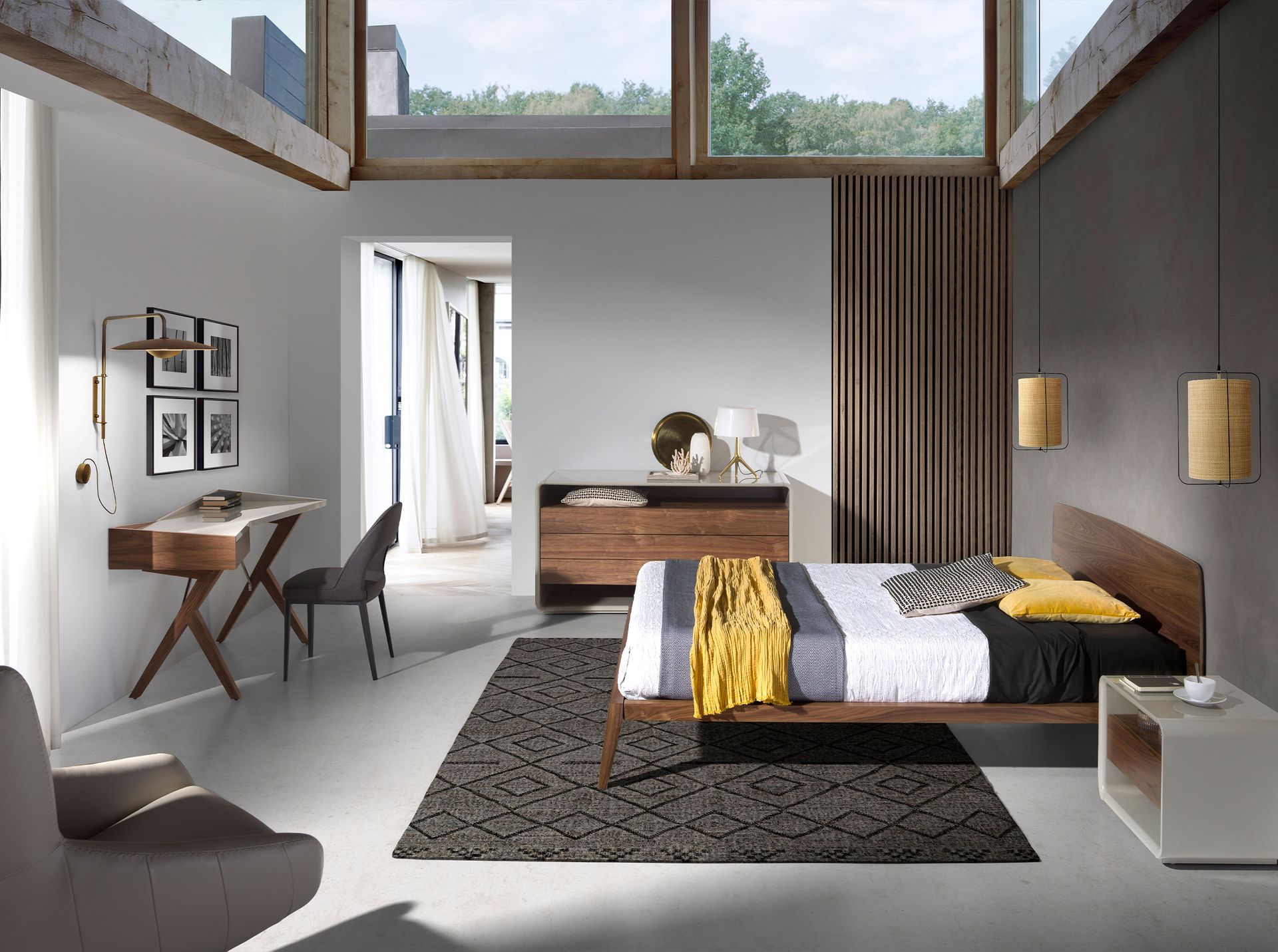 Стол Comodidad орех / жемчужный лак W1010OT /3018 Ral 7035 Angel Cerda