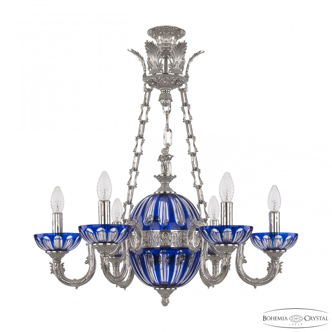 Подвесной светильник бронзовый 71003P/6/175 Ni P Clear-Blue/H-1H Y8 FA4S