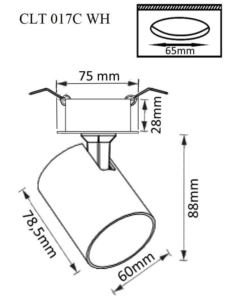 Светильник встроенный Crystal Lux CLT 017C WH
