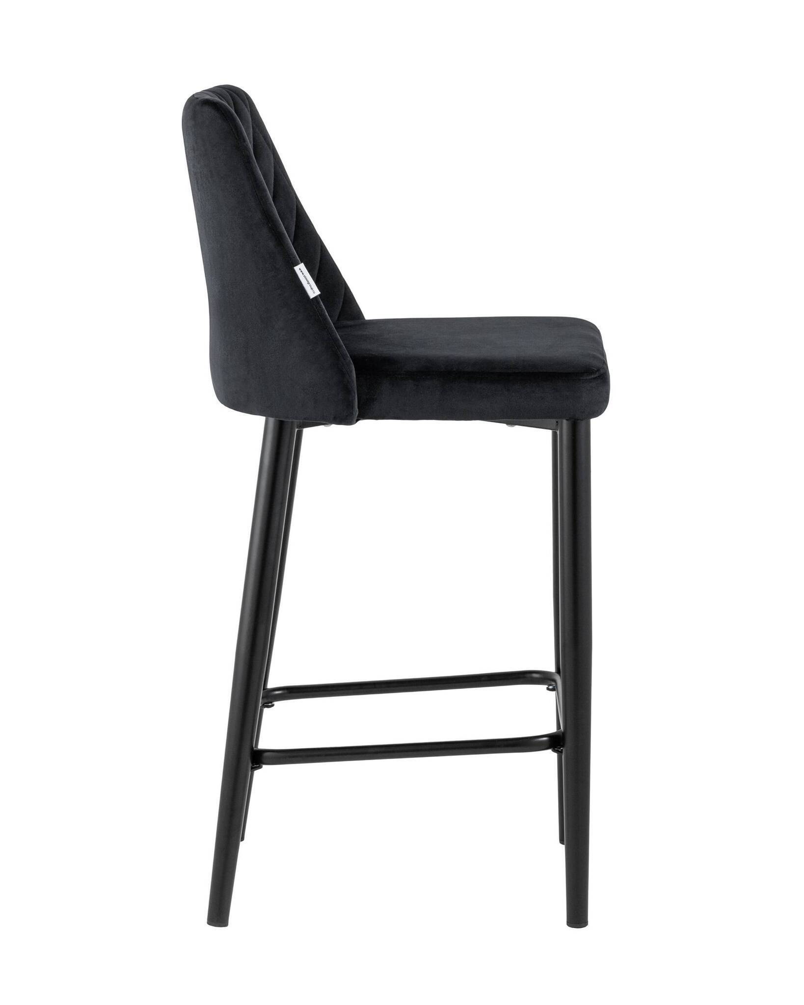 Стул полубарный Диего велюр черный Stool Group