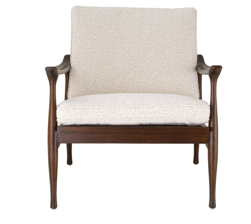 Стул Eichholtz Manzo classic brown finish bouclé cream incl cushions 116223