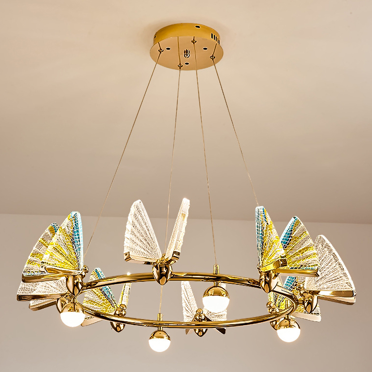 Подвесная люстра AMELIS LUX D83 Transparent Трехцветный свет by ImperiumLoft