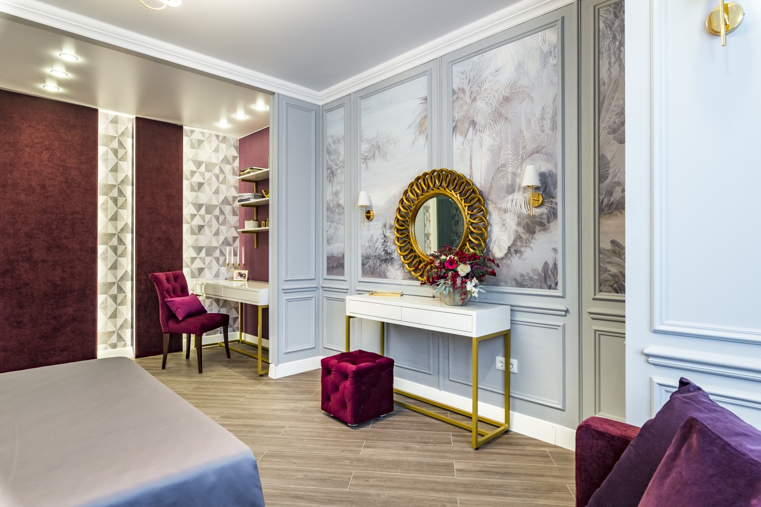 Круглое зеркало в раме Kimberly Gold Art-Zerkalo FA110GL