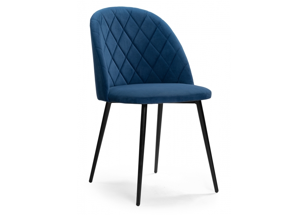 Стул Woodville Зест микровелюр темно-синий / черный глянец 464193